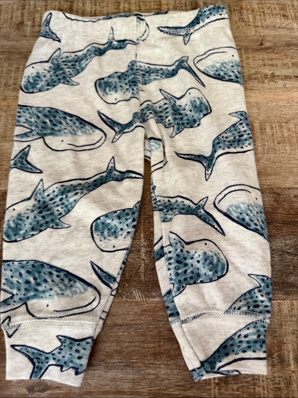 Carter's Cream and Blue Whale Pants